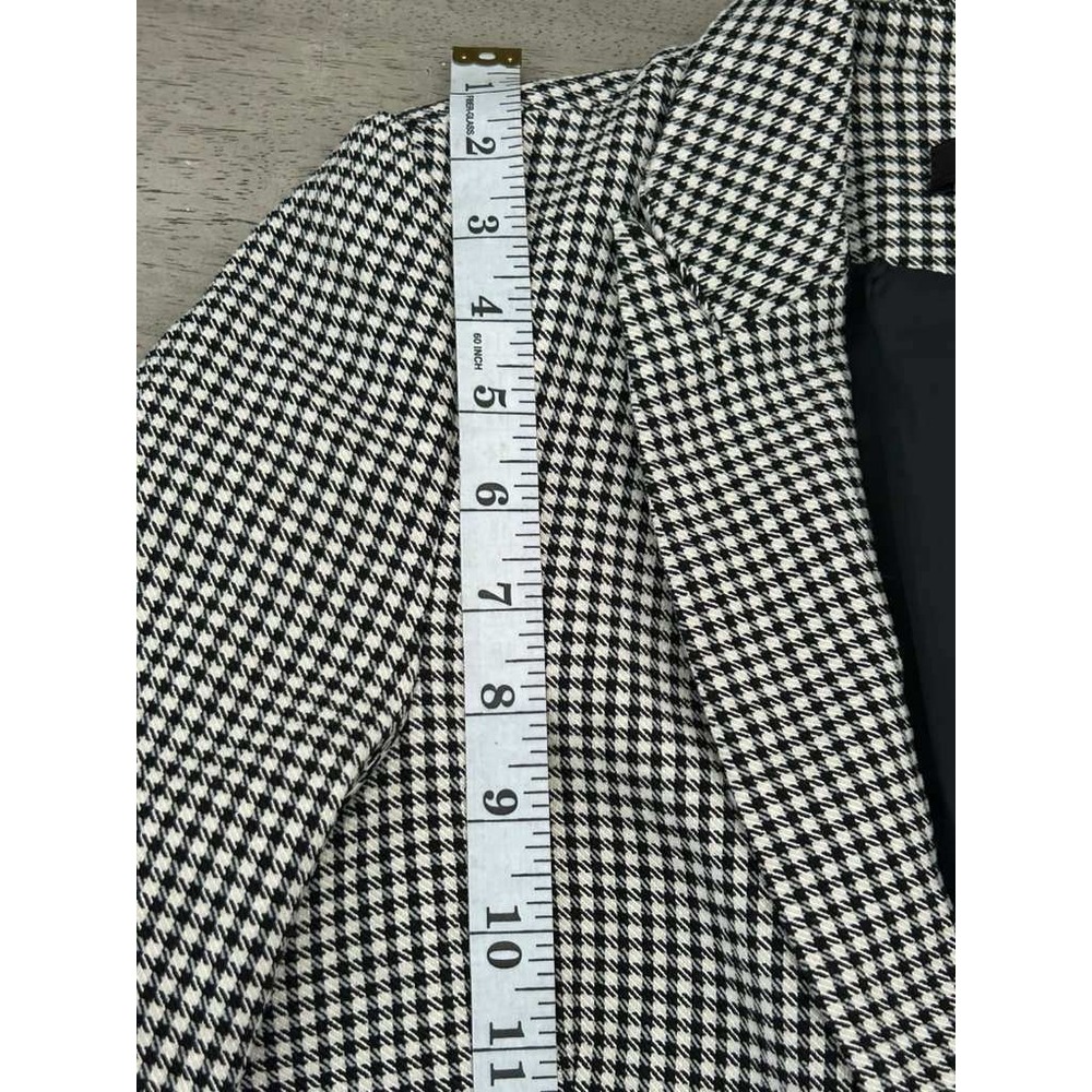 Rachel Zoe Womens XS Houndstooth Blazer Black White Single Button CHU33453D - Picture 7 of 11